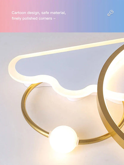 ديكوربايتس™ - مصباح سقف LED للأطفال: ثريا عصرية لغرفة نوم الأطفال، مصباح كرتوني ذكي