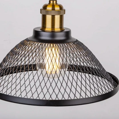 DecorBites™ Black Iron Net-Cage Kitchen Pendant Light with LED for Bedroom & Living Room