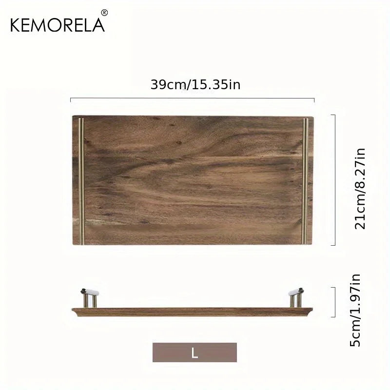 Bandeja de madera DecorBites™ Lovesickness con asa metálica | Elegante plato para fruta y sushi