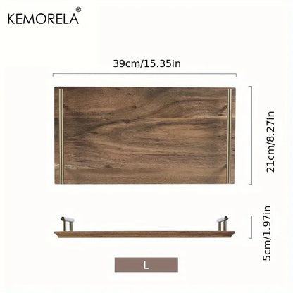 Bandeja de madera DecorBites™ Lovesickness con asa metálica | Elegante plato para fruta y sushi