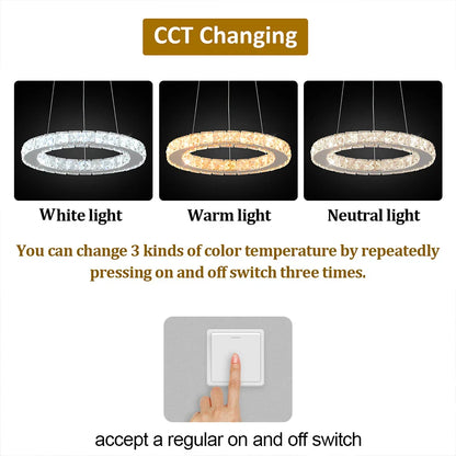 Lámpara colgante LED de cristal DecorBites™ para decoración del hogar - Accesorio de arte moderno