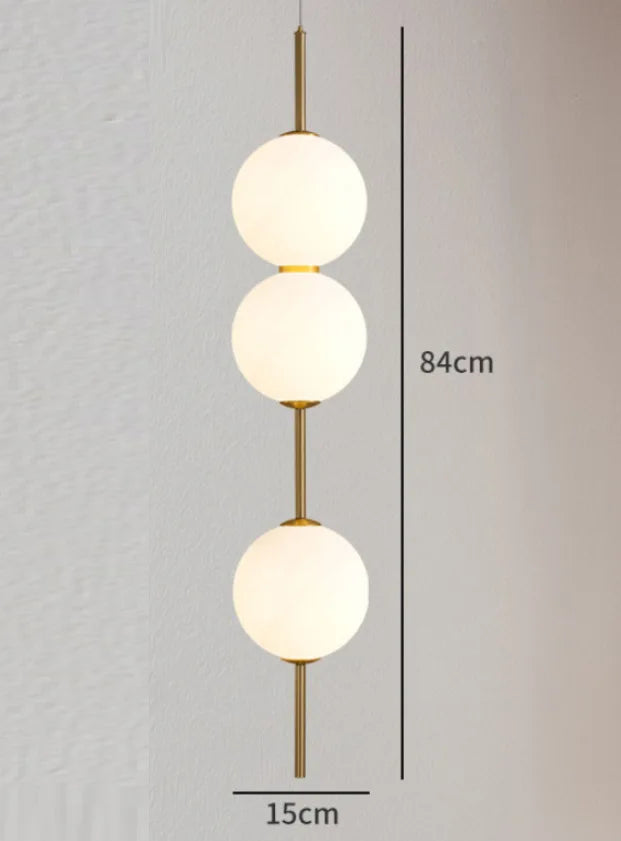 DecorBites™ LED White Glass Ball Pendant Lamp for Home Decor.