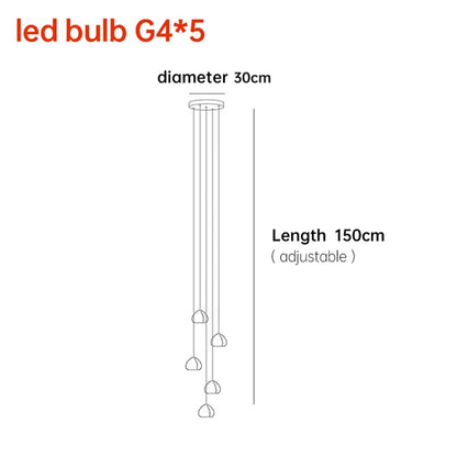 Lámpara de araña LED nórdica DecorBites™ Crystal Ball: Iluminación decorativa moderna para escaleras