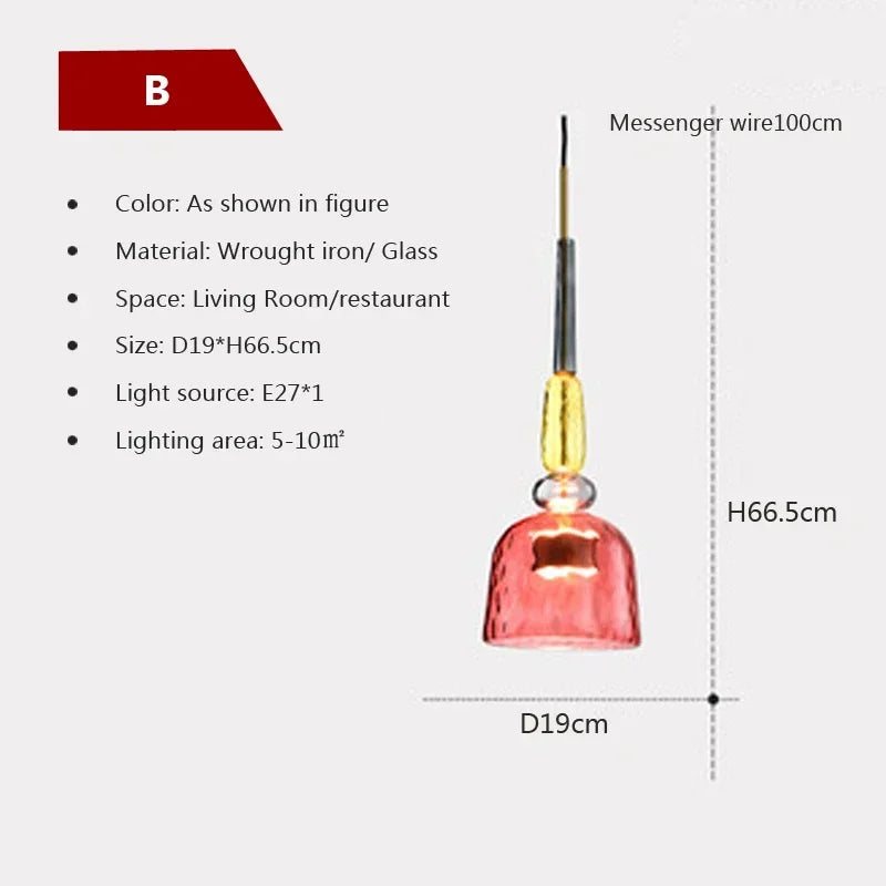 DecorBites™ Candy Glass Chandelier Pendant Light for Dining and Living Room