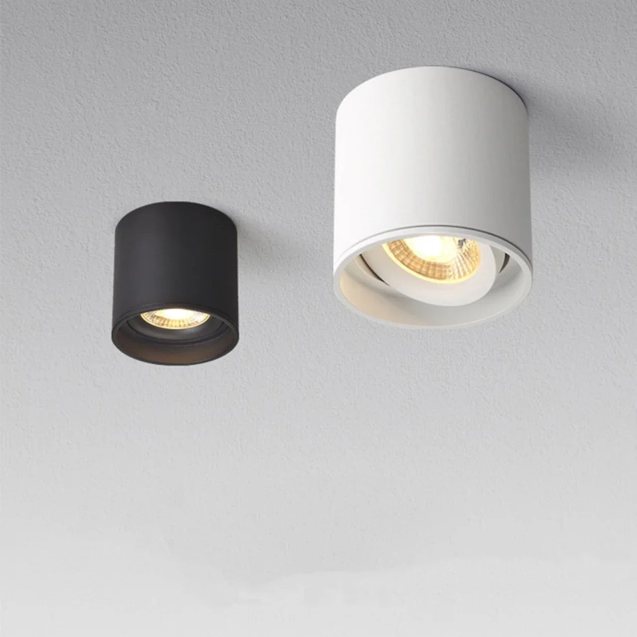 DecorBites™ Aluminum Ceiling Lamp: Cylindrical Surface Mounted Downlight with Adjustable Beam Angle