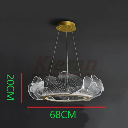 DecorBites™ Lotus Leaf Acrylic LED Chandelier Pendant Light for Dining Room, Bedroom, Living Room