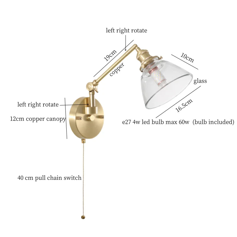 DecorBites™ Clear Glass LED Wall Sconce Switch Light - Nordic Minimalism Design