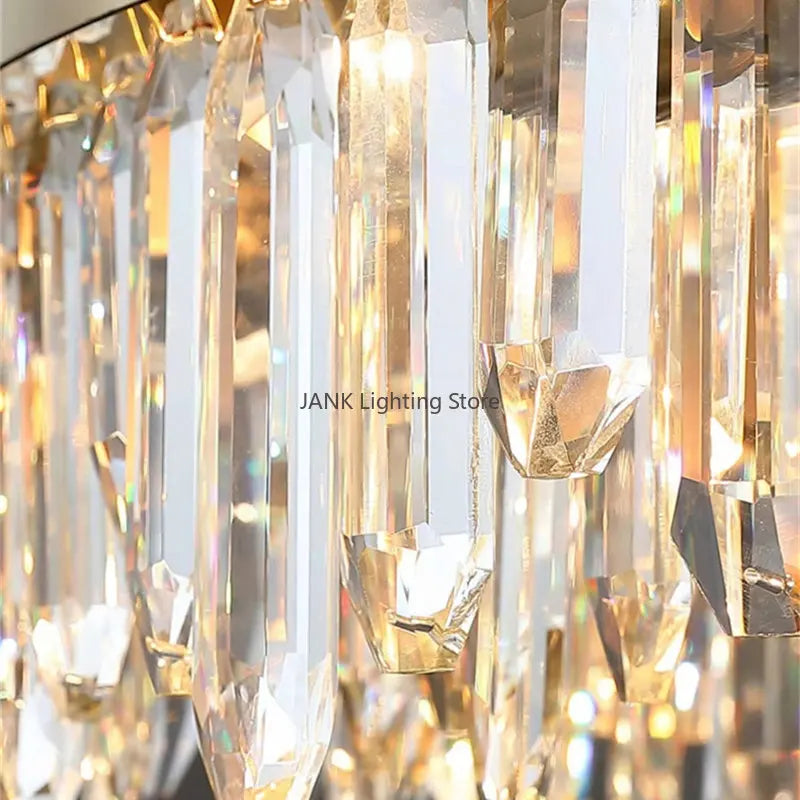 LED Crystal Pendant Light Oval 100cm Design
