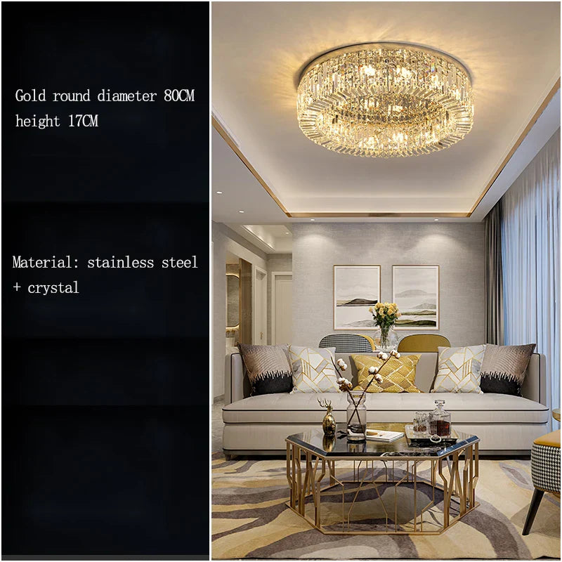 DecorBites™ Crystal LED Ceiling Lamp for Chic Living, Bedroom, and Dining Room