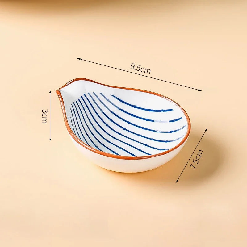 DecorBites™ Japanese Style Ceramic Sauce Plate Snack Dish Porcelain Tableware