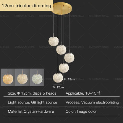 DecorBites™ Crystal Round Room Chandelier - Elegant & Romantic Lighting for Modern Bedside Décor