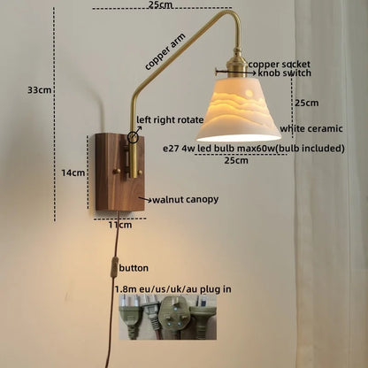 DecorBites™ Glass Copper LED Wall Sconce Modern Stair Light Fixtures
