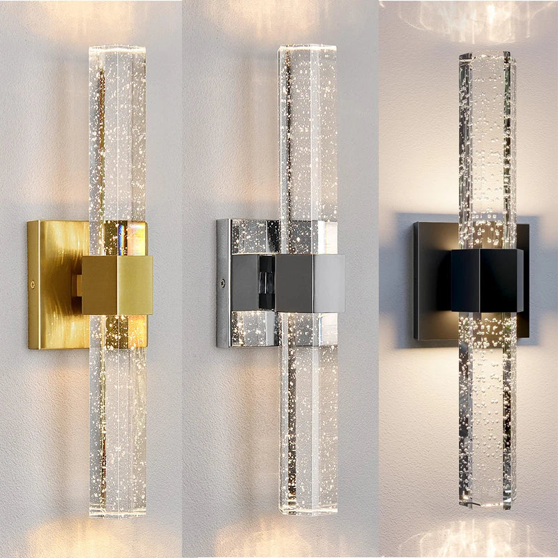 DecorBites™ Bubble Crystal LED Wall Sconces for Bathroom Dresser Living Room Bedroom Mirrors