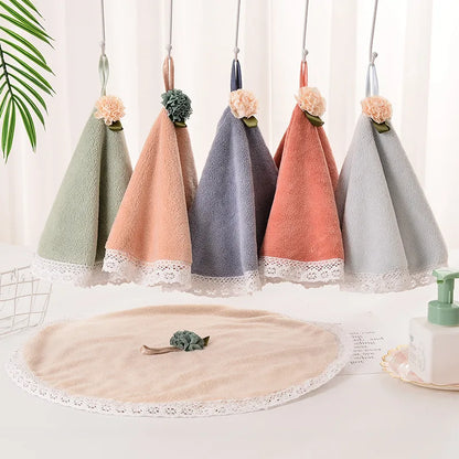 DecorBites™ Lace Dress Baby Hand Towel: Soft, Absorbent, and Cute for Kitchen & Bathroom