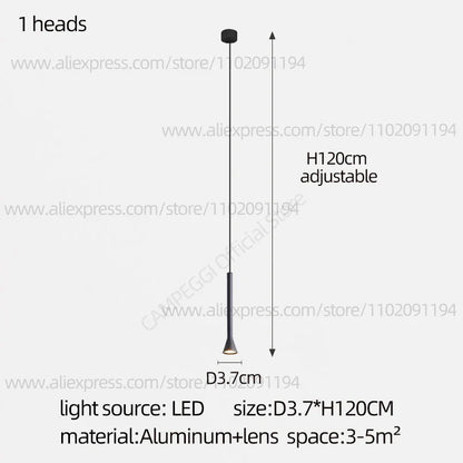 DecorBites™ Horn-Shaped Nordic Pendant Lamp for Modern Living Room and Staircase