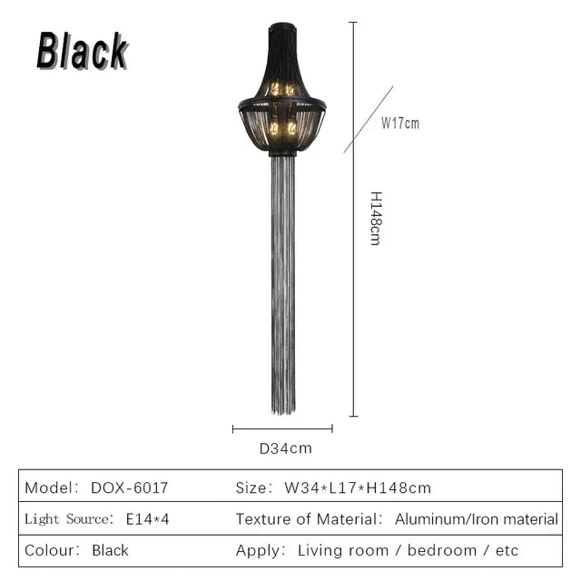 ديكوربايتس™ مصباح حائط LED بسلسلة من الألومنيوم للممر وغرفة النوم - ذهبي/فضي