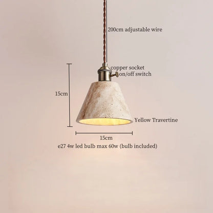 Decorbites™ LED Gelbe Travertin-Stein-Hängeleuchten | Wabi Sabi Vintage Hängelampe