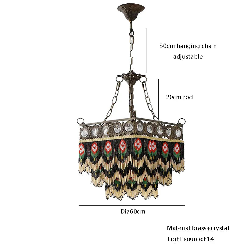 DecorBites™ French Brass Crystal Chandelier - Classic European Hanging Lamps for Living Room & Bedroom