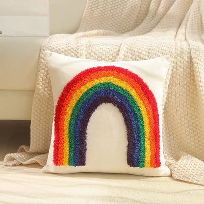 Funda de cojín DecorBites™ Boho geométrica con borlas y mechones, 30x50/45x45 cm