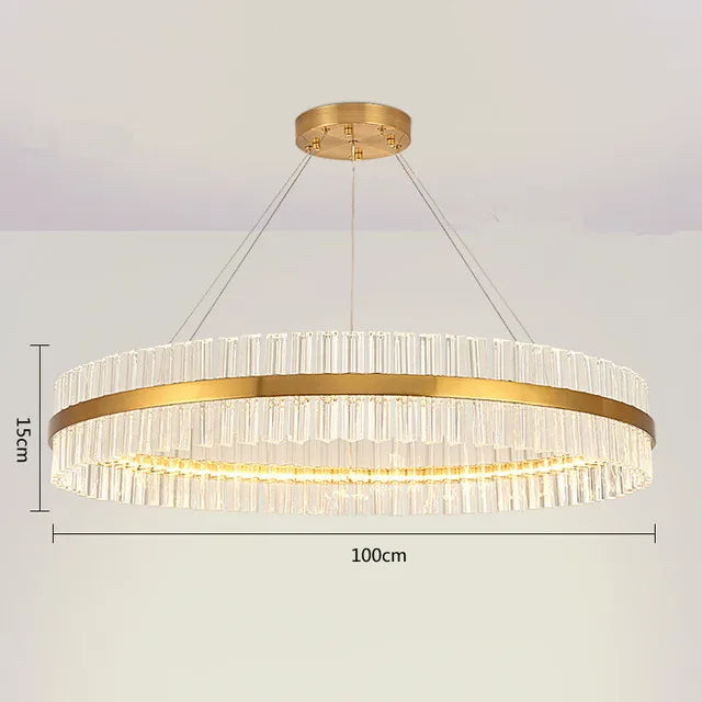 Lámpara colgante circular LED de cristal DecorBites™ para la decoración de la sala de estar y la cocina.