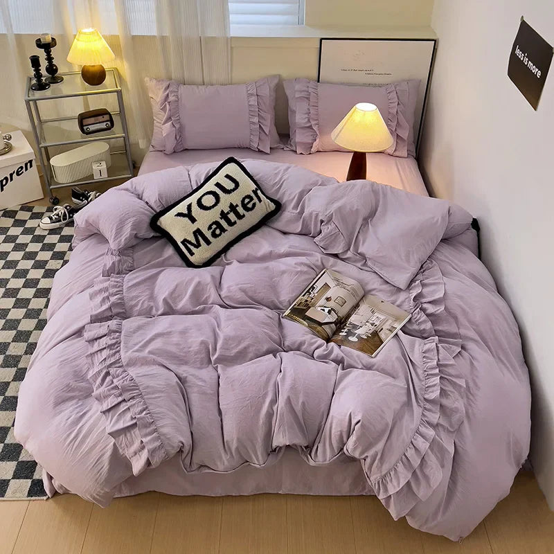 Microfiber Lace Duvet Set