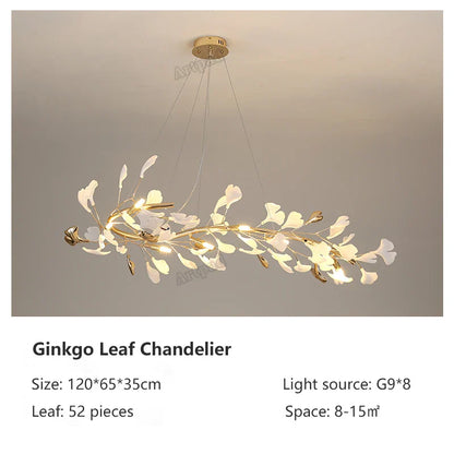 DecorBites™ Classic White and Gold Leaf Pendant Lamp for Living Room Dining Room Lighting