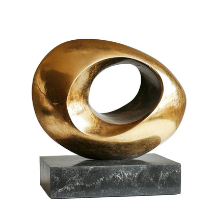 DecorBites™ Gold Geometric Abstract Resin Ring Figurines for Stylish Home Decor