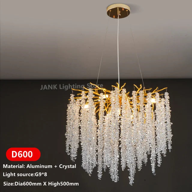 DecorBites™ Crystal Tassel Pendant Chandelier for Dining Room, Kitchen Island, Hall - Luxury LED Lighting