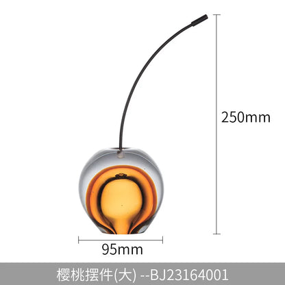 DecorBites™ Crystal Cherry Sculpture - Clear Cherry Decorative Figurine