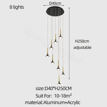 DecorBites™ Elegant Horn-Shaped Chandelier for Living Room and Bedroom