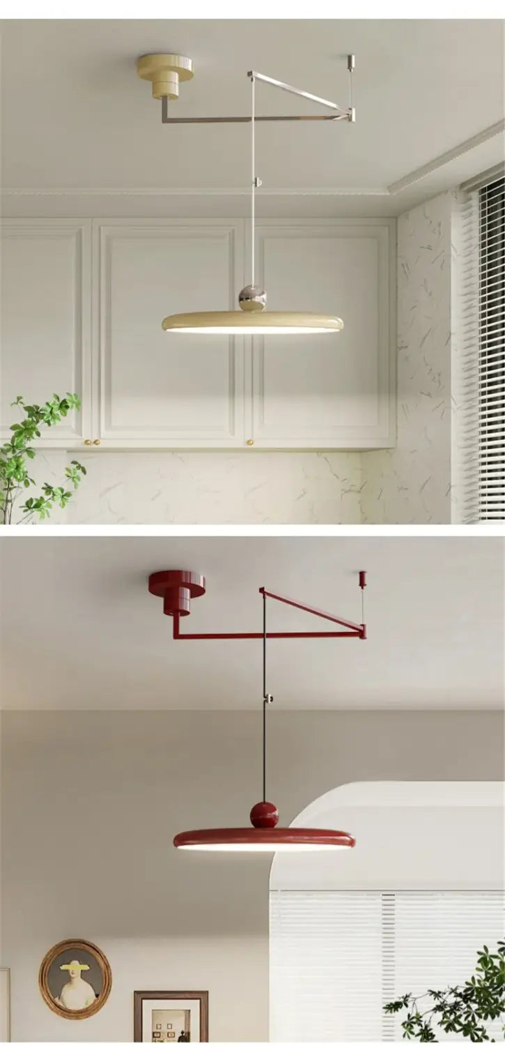 DecorBites™ Rotatable Nordic LED Pendant Light - Cream Iron Chandelier