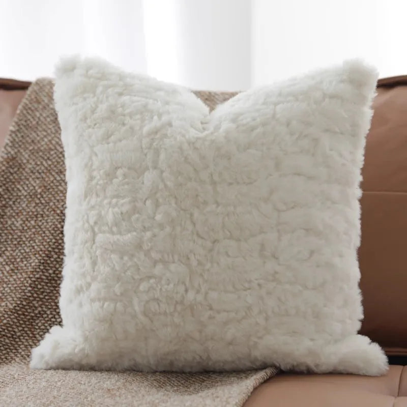 Funda de cojín DecorBites™ geométrica de piel marrón con diseño de empalme, 45x45 cm, funda de cojín cuadrada de lujo