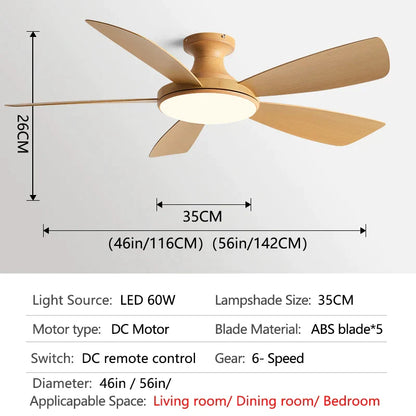 DecorBites™ 56" Modern Ceiling Fan with Remote Control for Bedroom and Restaurant