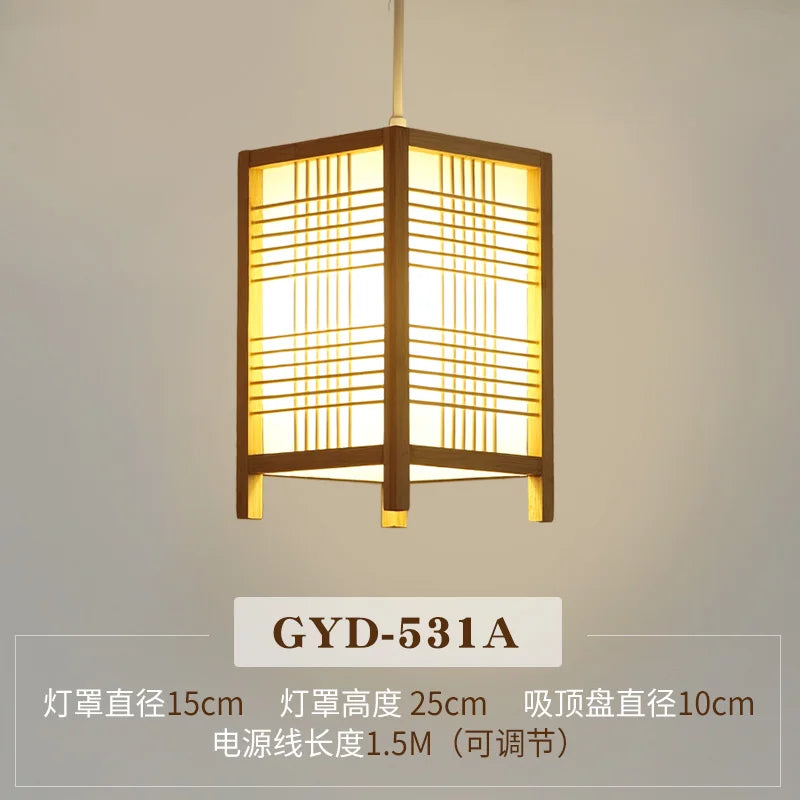 DecorBites™ Bamboo Pendant Lamp: Japanese Zen Tea Room Hanging Light for Home Decor