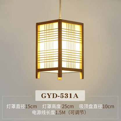 DecorBites™ Bamboo Pendant Lamp: Japanese Zen Tea Room Hanging Light for Home Decor
