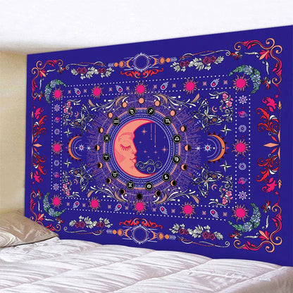 Decobites Psychedelic Butterfly Sun Moon Tapestry for Bohemian Bedroom Wall Decor