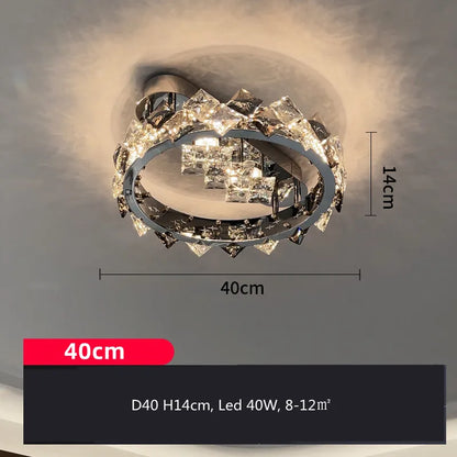 DecorBites™ Crystal Ceiling Lamp: Modern Luxury Dimmable Lighting for Living Dining Bedroom