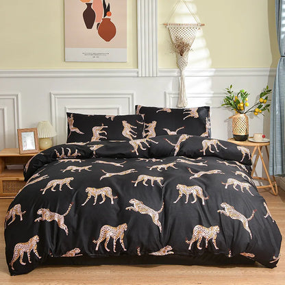 DecorBites™ Leopard Print Bedding Set - Duvet Cover, Bed Sheets, Pillowcases