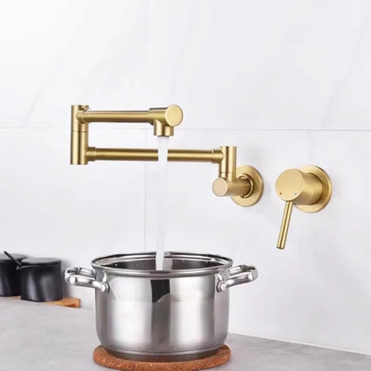 DecorBites™ Black Brushed Gold Kitchen Faucet Wall Mounted Foldable Pot Filler Tap