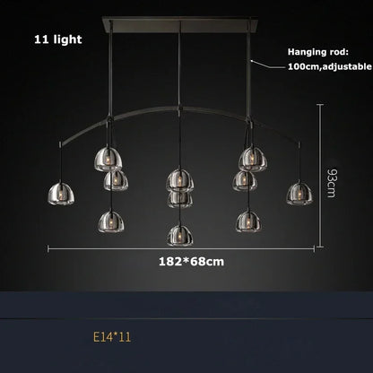 DecorBites™ Black Brass Retro Crystal Copper LED Ceiling Pendant for Home Lighting