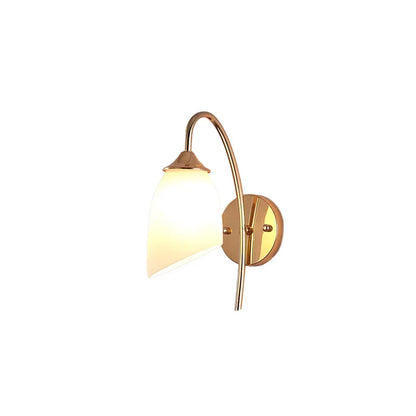 DecorBites™ Gold Glass Wall Lamp Bedroom Sconce for Hotel Living Room Aisle Staircase