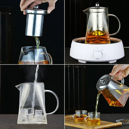 DecorBites™ Glass Teapot with Stainless Steel Infuser