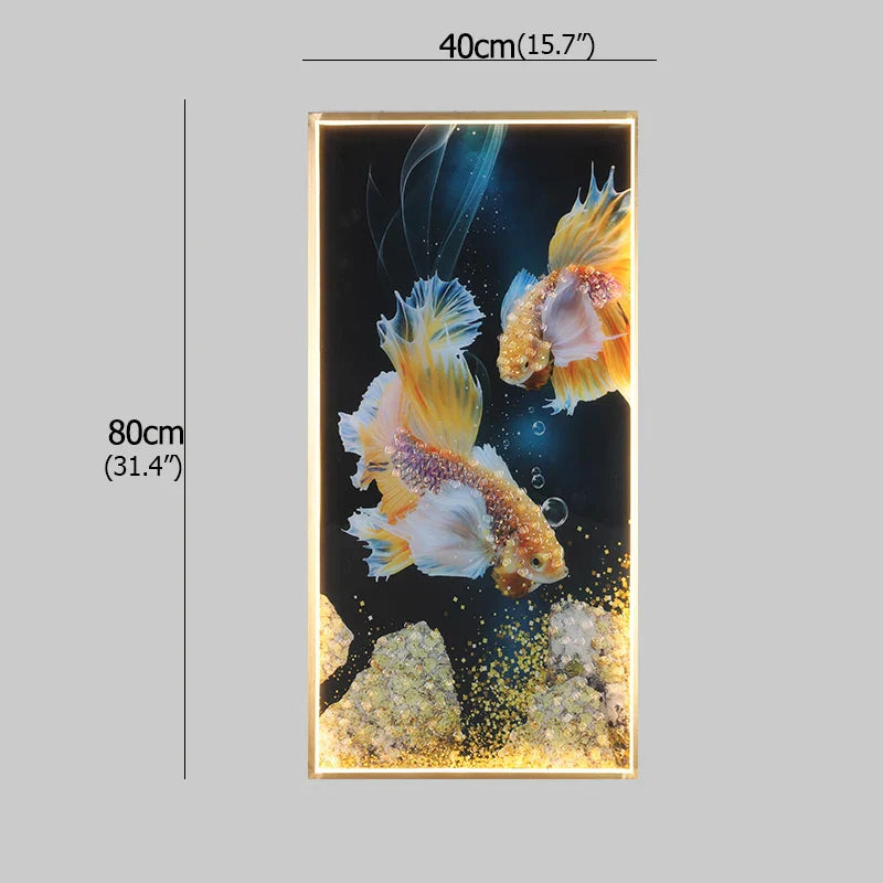 DecorBites™ Gold Fish LED Picture Wall Light for Home Decor & Bedroom Aisle