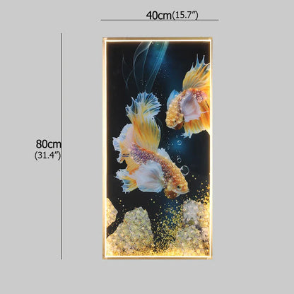 DecorBites™ Gold Fish LED Picture Wall Light for Home Decor & Bedroom Aisle