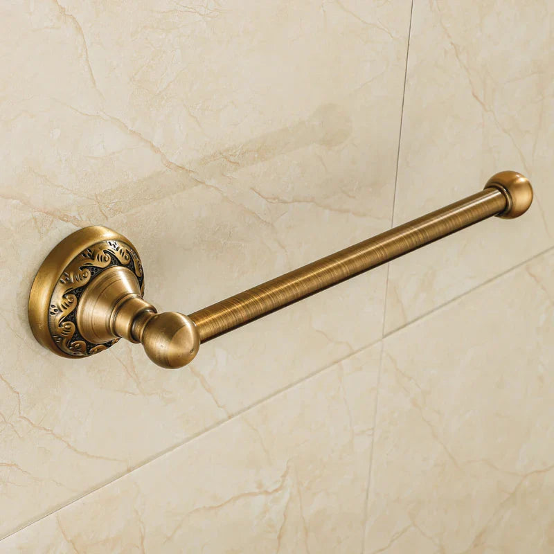 DecorBites™ Bathroom Hardware Set: Antique Brass Wall Mounted Accessories for Toilet, Towel, and Robe