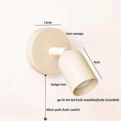 DecorBites™ LED Wall Sconce Pull Chain Switch Cream Style Stair Light Fixture
