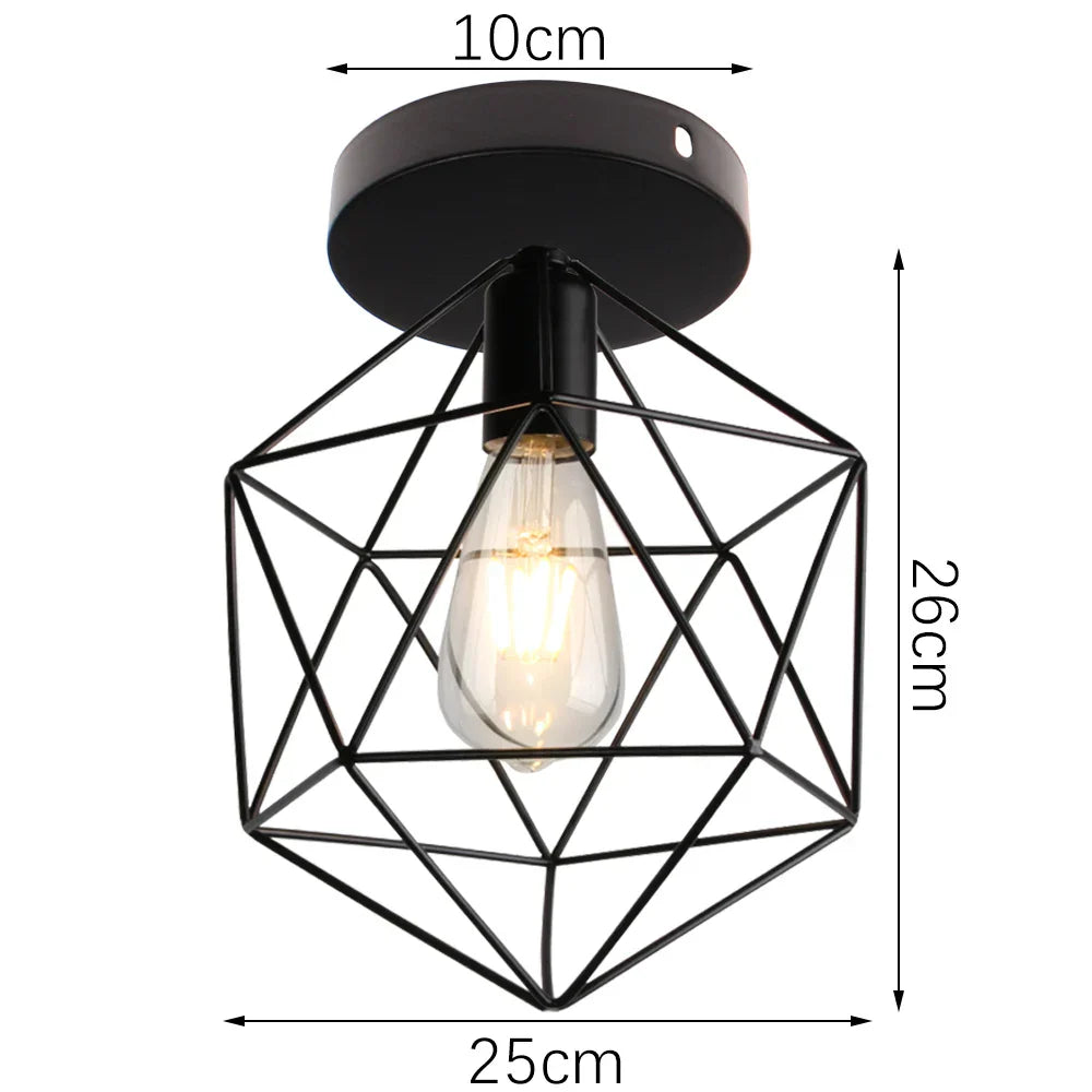 DecorBites™ Industrial LED Ceiling Light: Modern Retro Loft Plafonniers for Living Room Kitchen Cage Home Decor