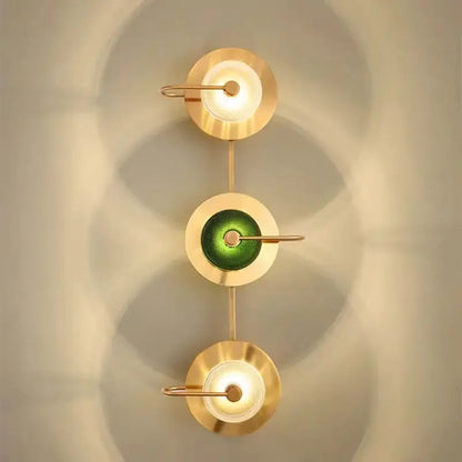 DecorBites™ Green Crystal Wattle Circle Wall Lamp - Nordic Minimalist Art Deco Lights