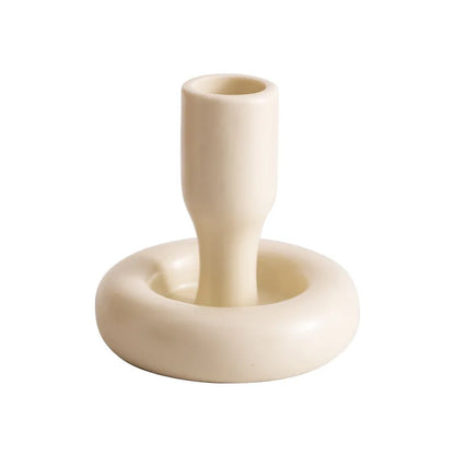 مجموعة حاملات الشموع الخزفية الهندسية من DecorBites™ - زينة منزلية مزخرفة