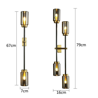 ديكوربايتس™ مصباح حائط زجاجي أسود: مصباح جداري عصري بتصميم ريترو نورديك لغرفة المعيشة وغرفة النوم